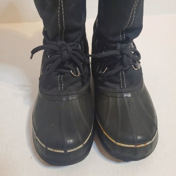 Sorel Black Canada Snowcat winter insulate Tall Boots with lace up closure boots - Picture 8 of 11